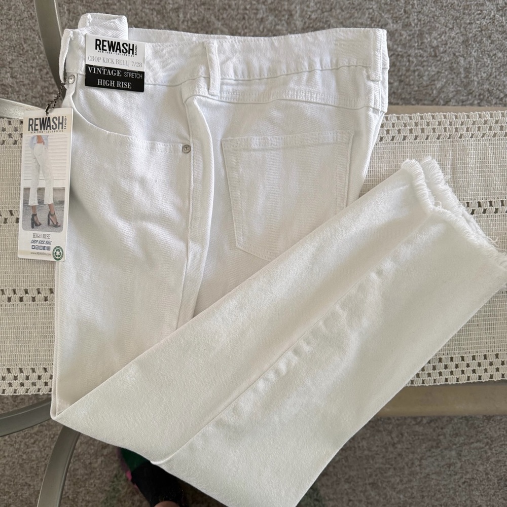 Rewash High-Rise Vintage Stretch White Women’s Crop Jeans size 5/28